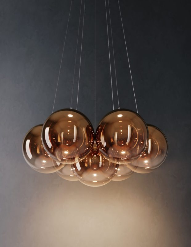 Random Cloud_ glossy bronze_ 7 lights, diam 23